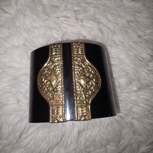 Mango Black and Gold Open Bracelet